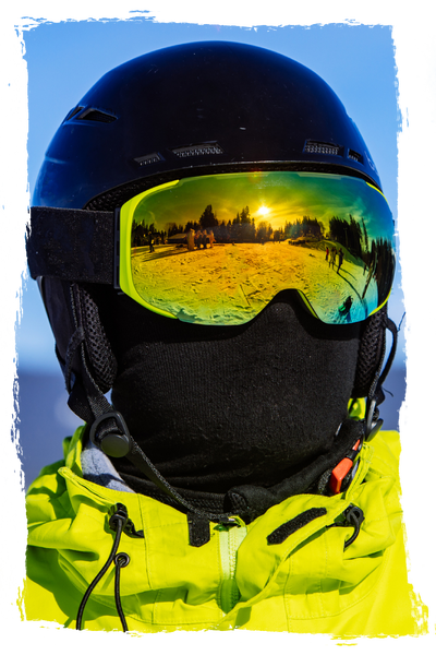 Masque de ski cagoule d'hiver sous casques avec trous pour lunettes