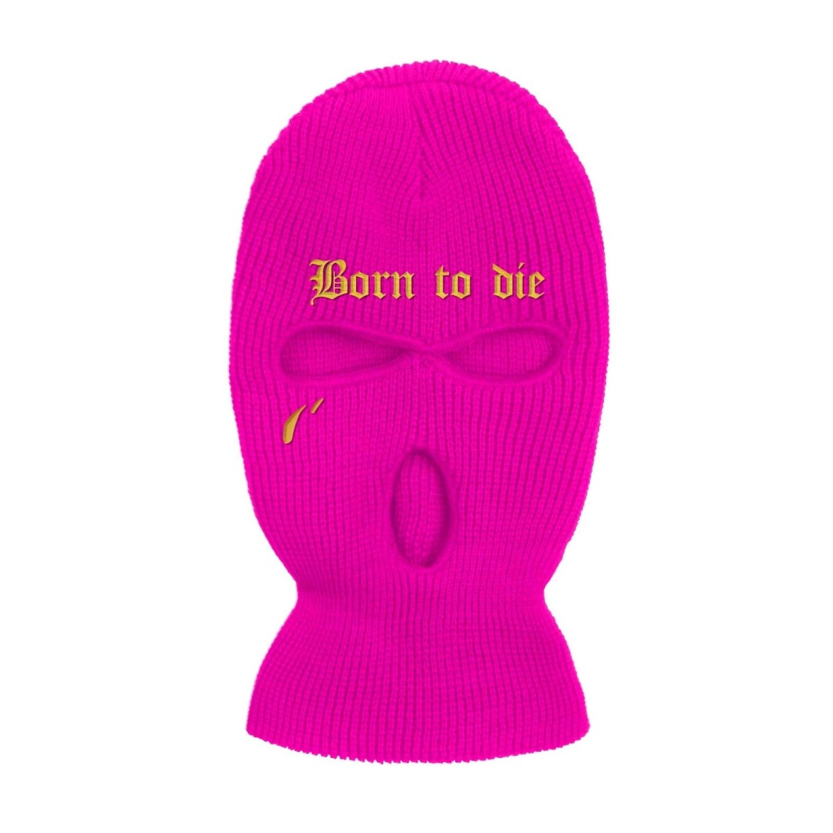 Cagoule rose fluo 3 trous brodé - Fous ta cagoule